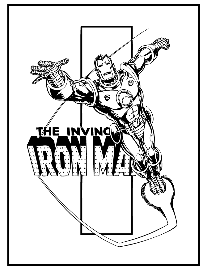 The Invincible Iron Man Comic Book Coloring Page