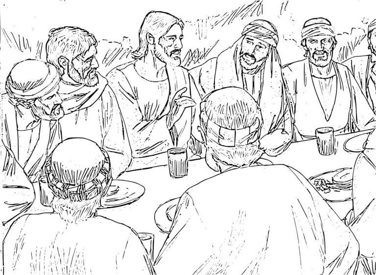The Last Supper 3 Coloring Page