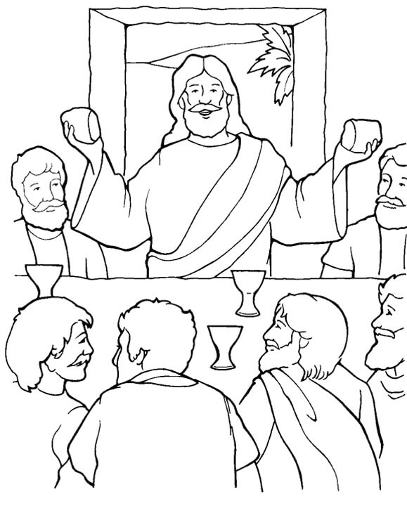 The Last Supper 5 For Kids Coloring Page