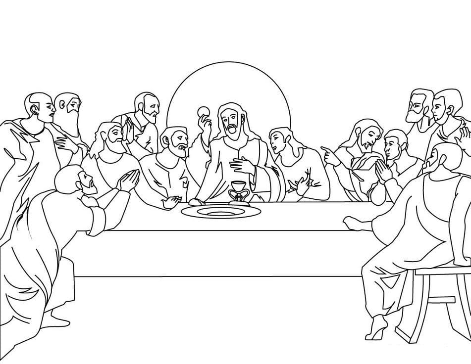 The Last Supper 7 For Kids Coloring Page