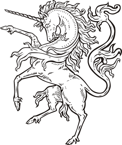 The Mighty Unicorn Coloring Page