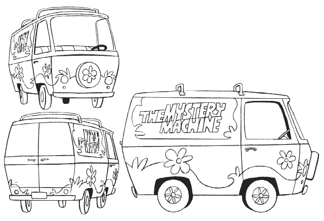 The Mystery Machine Free Scooby Doo Coloring Page