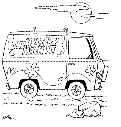 The Mystery Machine Scooby Doo Coloring Page
