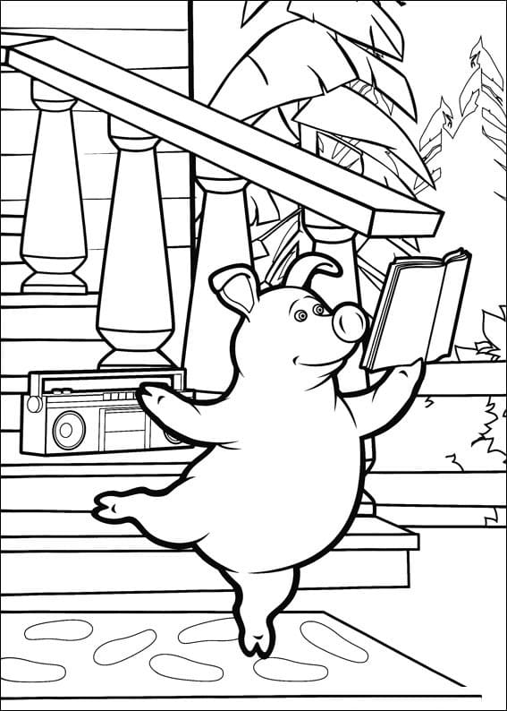 The Pig Dancing Coloring Page