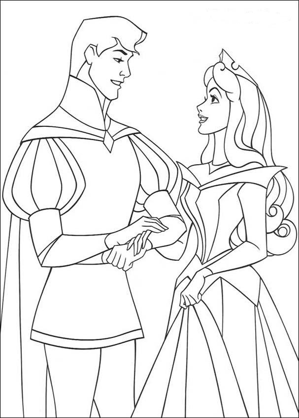 The Prince Proposing Aurora Coloring Page