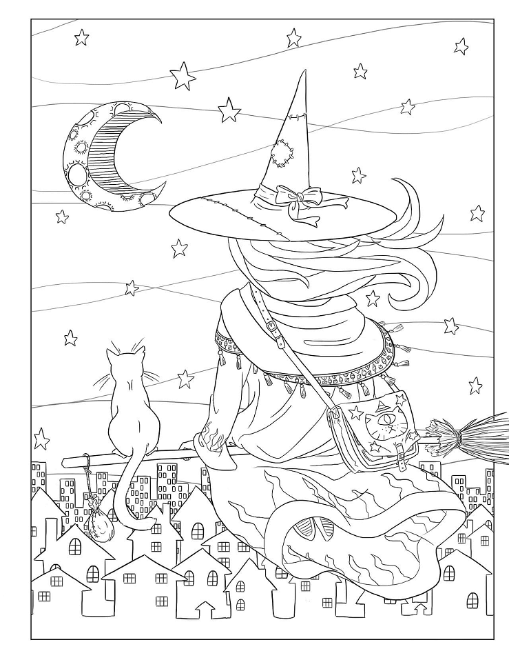 The Sorceress Coloring Page