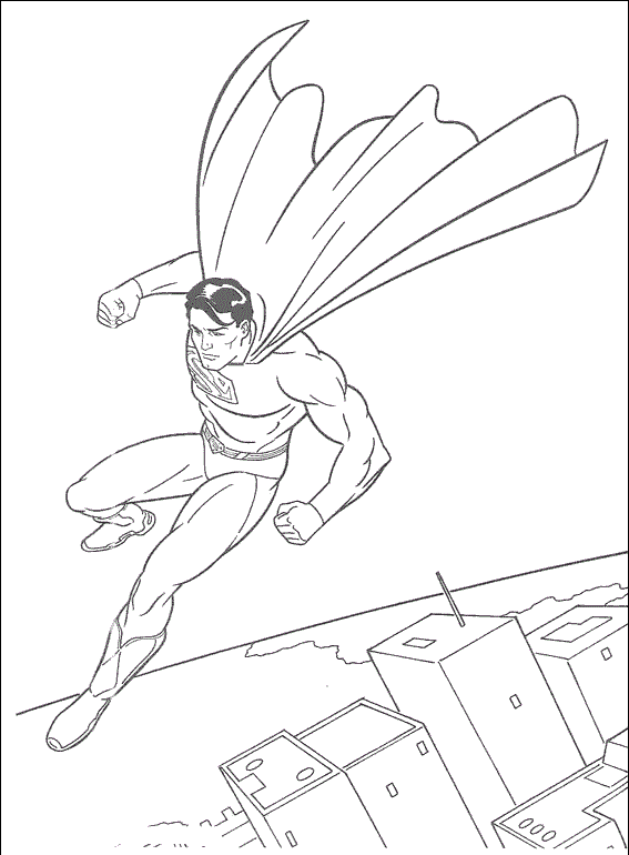 The Superman Flying In The Sky Free Coloring Page07a8 Coloring Page