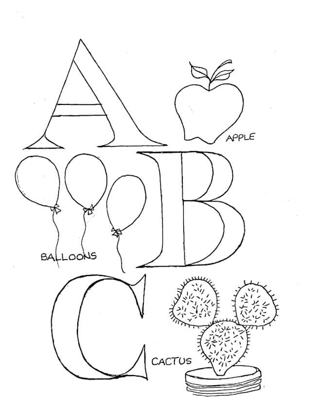Things with ABC Coloring Page