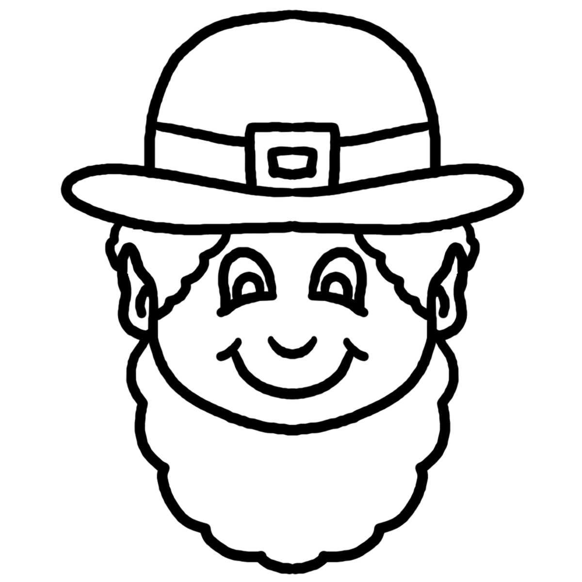 This Black And White Cartoon Leprechaun Face Clipart Illustration Coloring Page