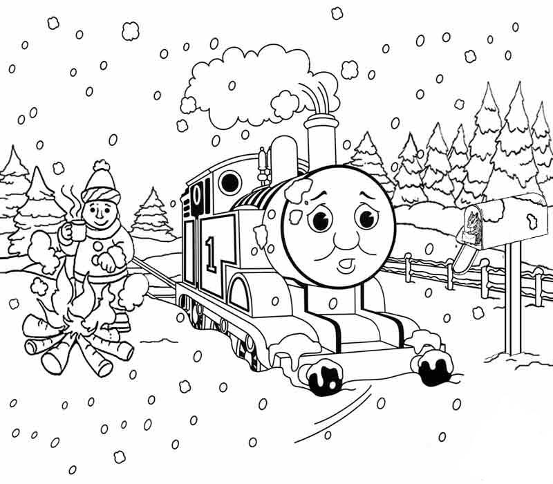Thomas The Train Printable Winter S For Kids6c8f Coloring Page