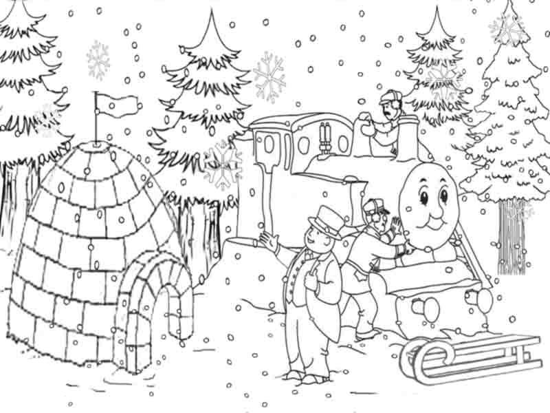 Thomas The Train S Christmas Snowb7b1 Coloring Page