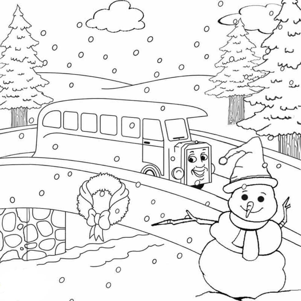 Thomas The Train Winter S For Kids Freeb5d4 Coloring Page