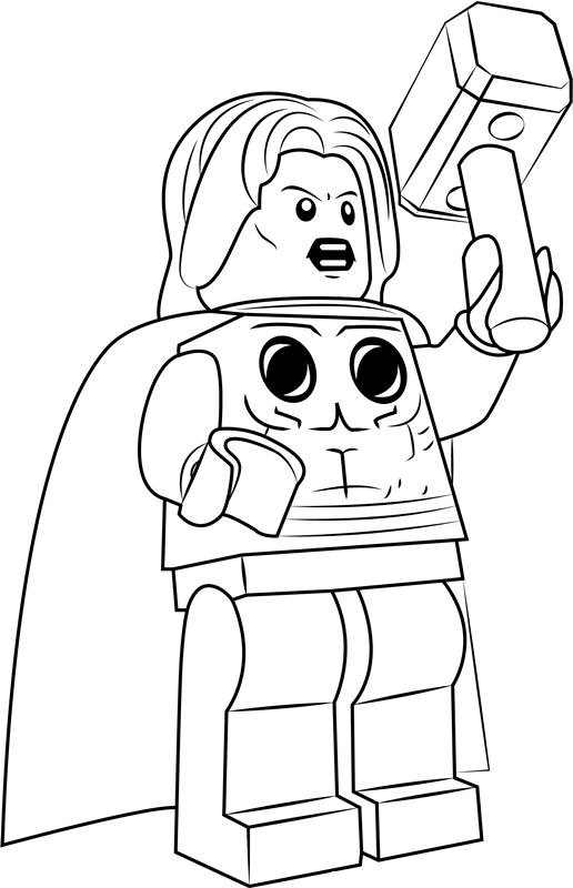 Thor Lego Coloring Page