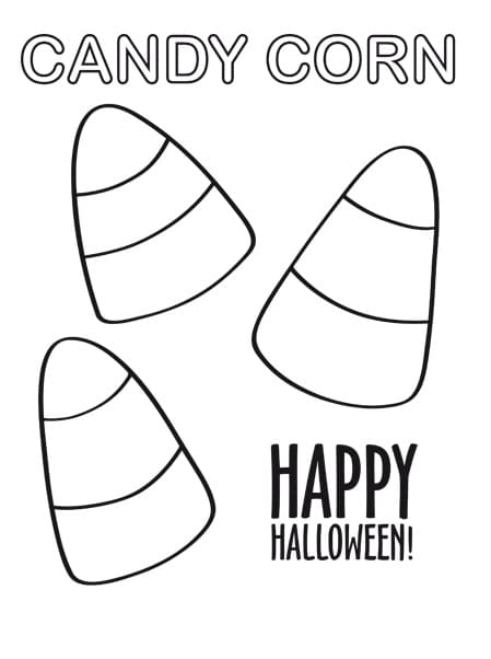 Three Candy Corn Coloring Page
