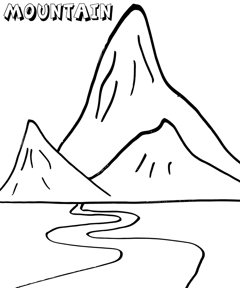 Three Mountains Coloring Page