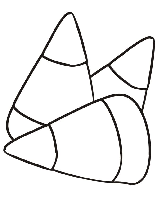 Three Simple Candy Corn Coloring Page
