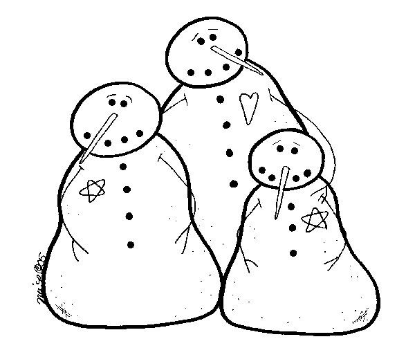 Three Snowman Sc9f2 Coloring Page