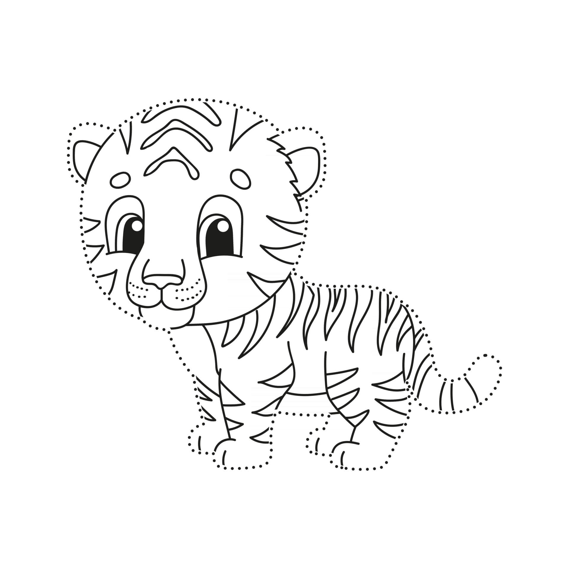 Tiger Cute Animal Coloring Pages   Coloring Cool