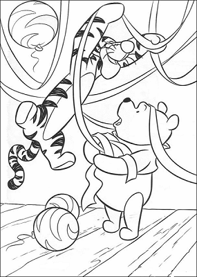 Tiger Decorating Party Winnie The Pooh Pages7bea Coloring Page