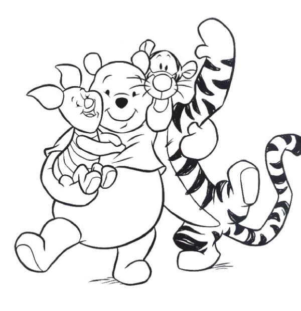 Tiger Piglet And Pooh Hugging Each Other Page