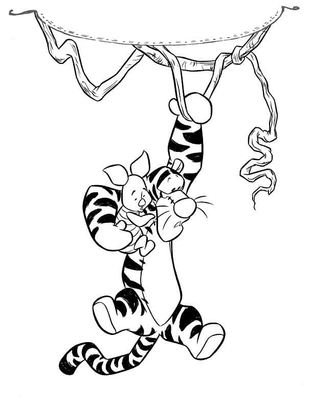 Tigger and Piglet Coloring Page