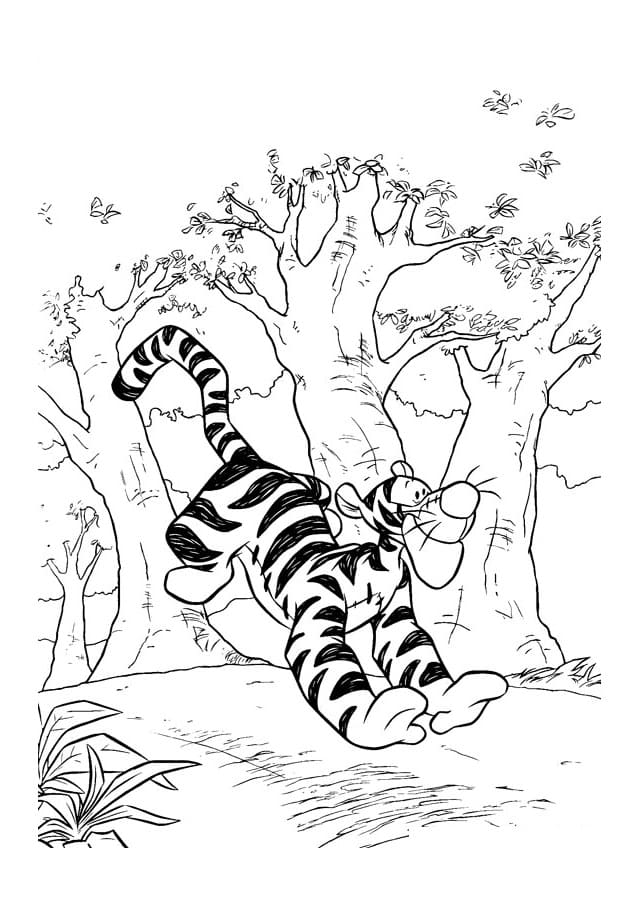 Tigger is Running Coloring Page