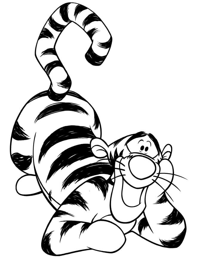 Tigger Looks Happy Coloring Page