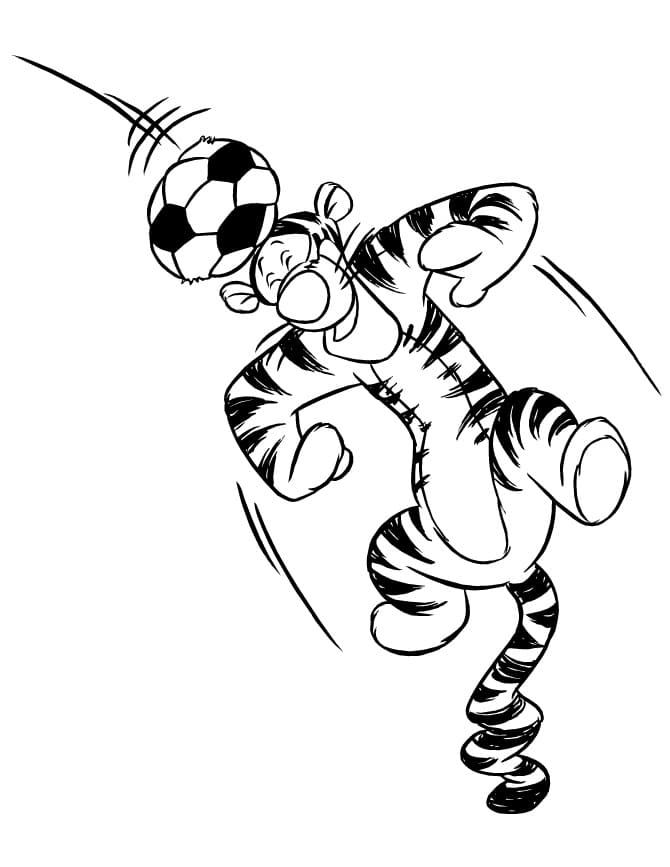 Tigger with a Ball Coloring Page