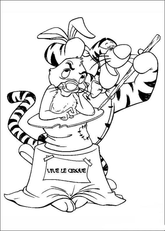 Tigger with Rabbit Coloring Page