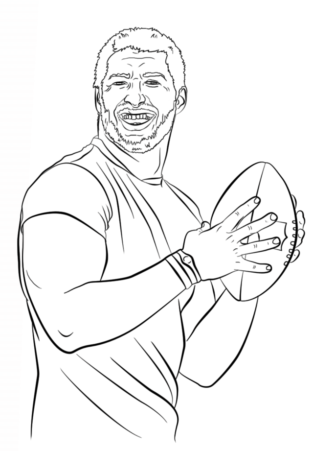Tim Tebow Football Sport Coloring Page