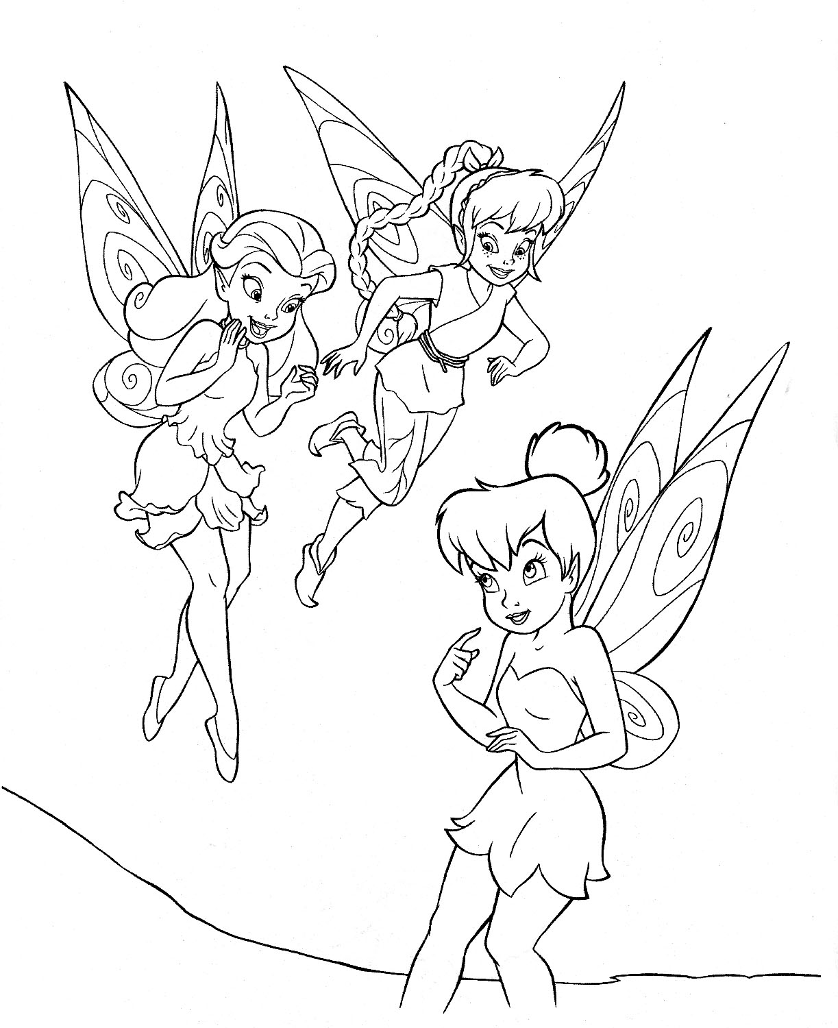 Tinkerbell and Friendss Coloring Page