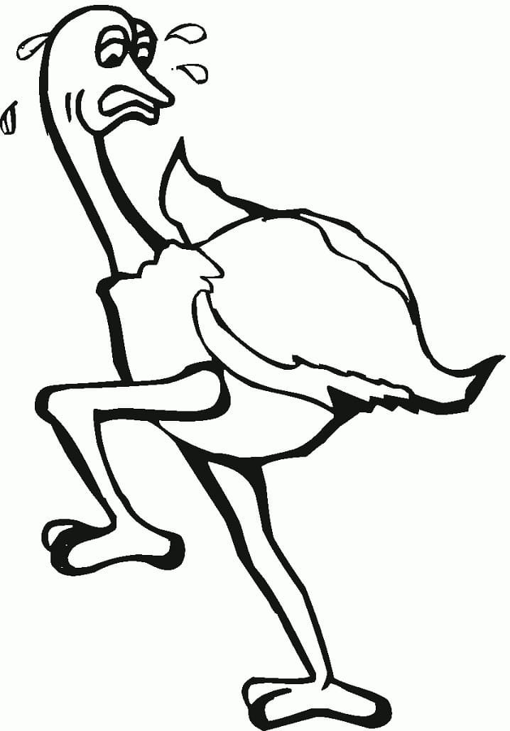 Tired Ostrich Coloring Page