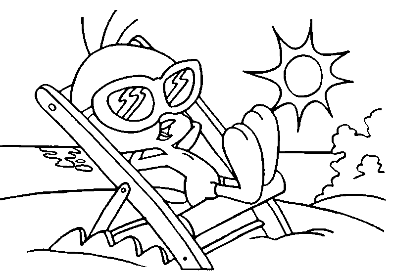 Titi On The Beach Coloring Page