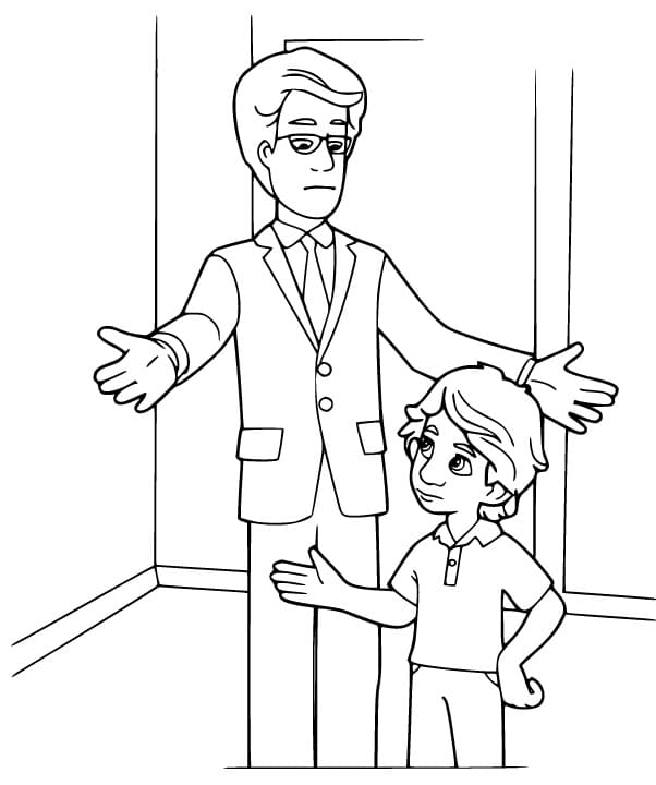 Tom and Dad Coloring Page