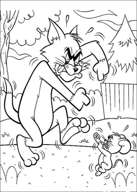 Tom And Jerry Fighting 6f45 Coloring Page