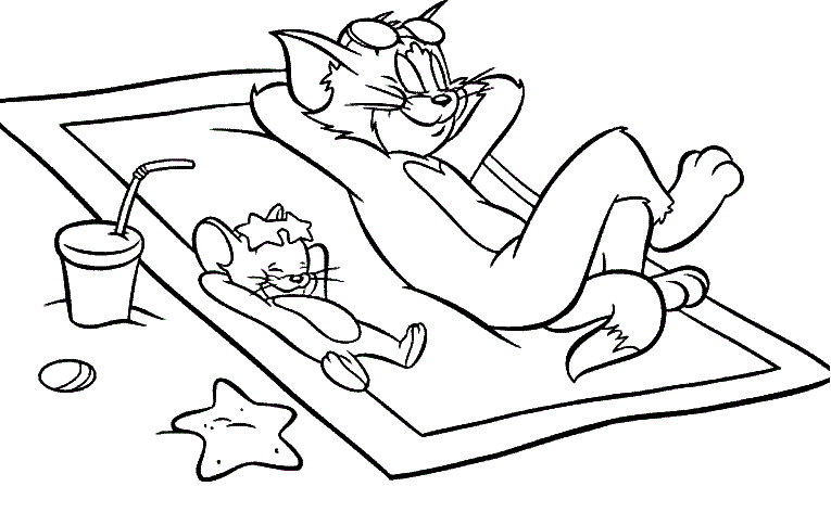 Tom And Jerry Sunbathing Fc9d