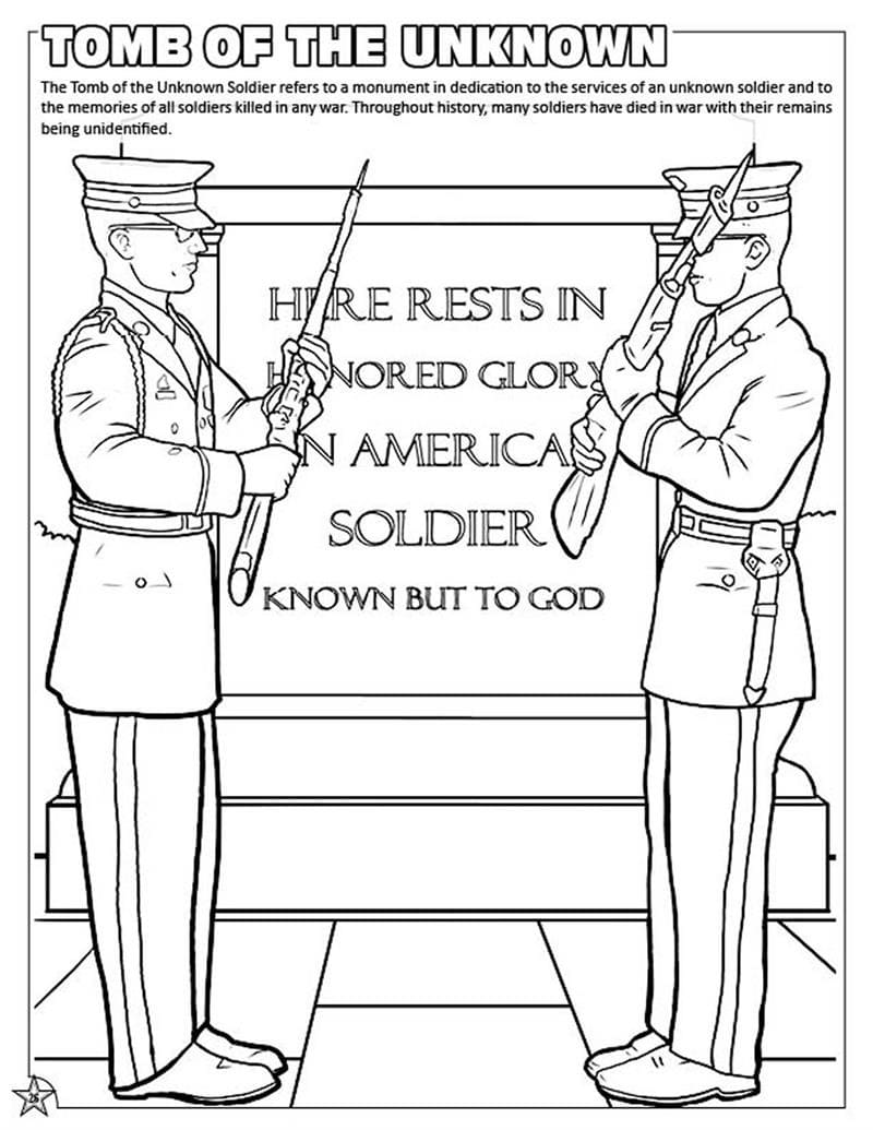 Tomb of the Unknown Coloring Page