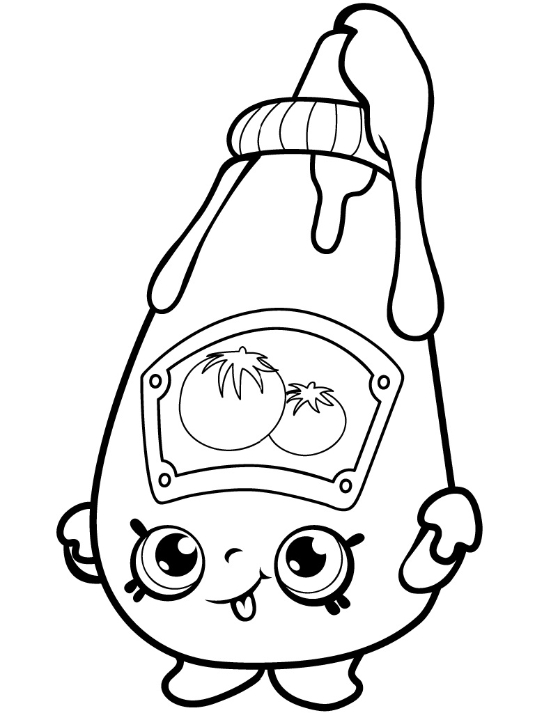 Tommy Ketchup Shopkin Coloring Page