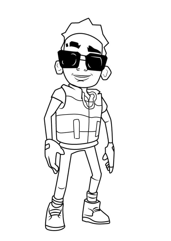 Tony from Subway Surfers Coloring Page