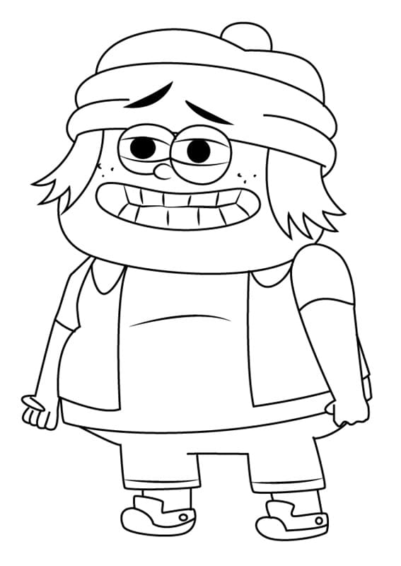 Toque Kid from Looped Coloring Page