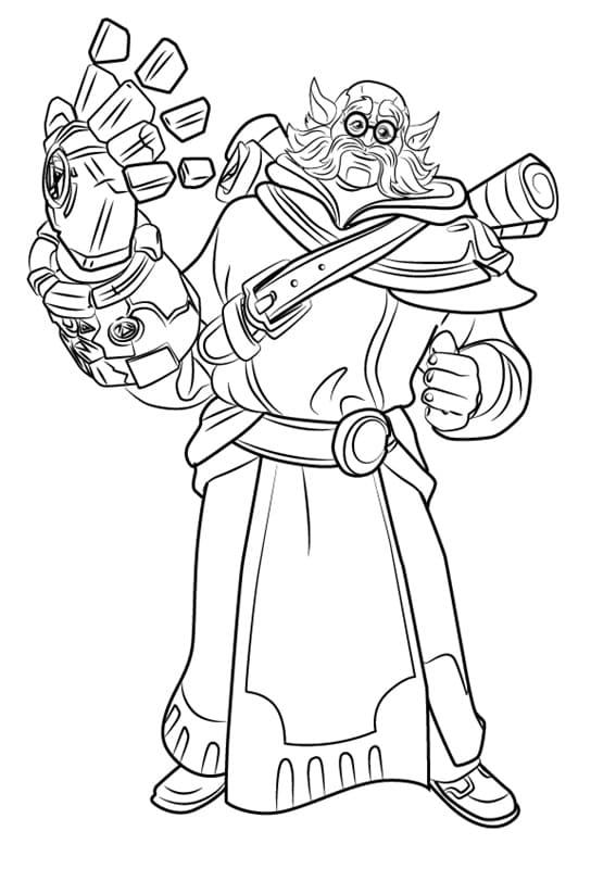 Torvald from Paladins Coloring Page