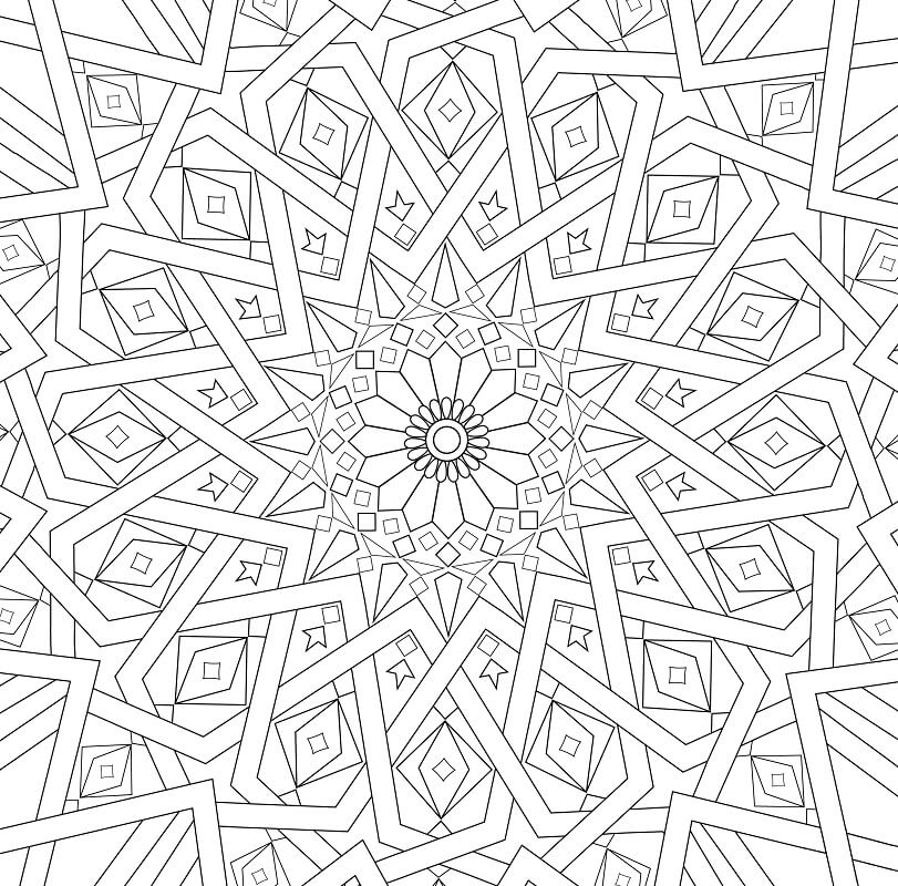 Traditional Islamic Mosaic Coloring Page