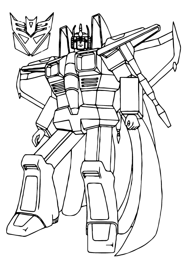 Transformers Star Scream A4 Coloring Page
