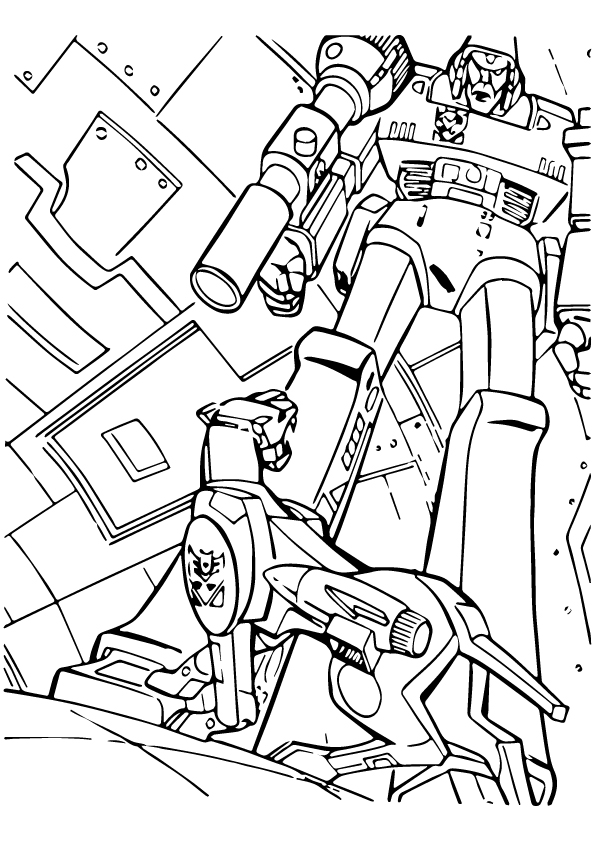Transformers And His Pet A4 Coloring Page