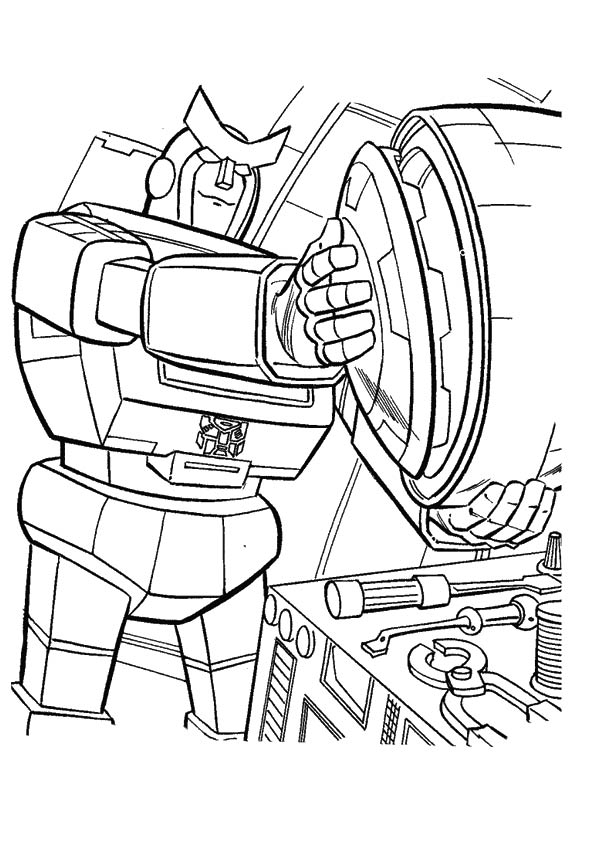 Transformers At Repairing A4 Coloring Page