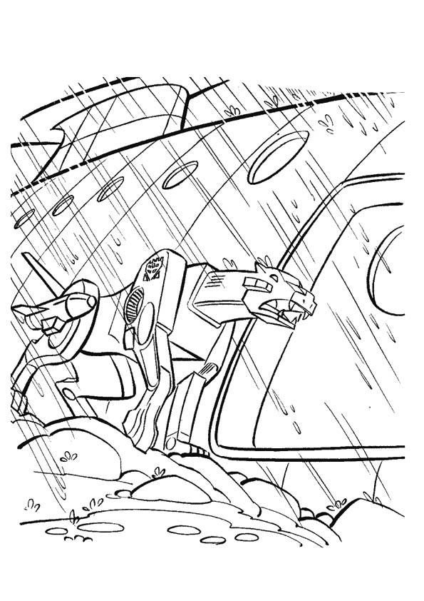 Transformers Caught In A Storm A4 Coloring Page