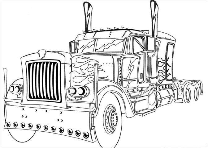 Transformers Truck Coloring Page
