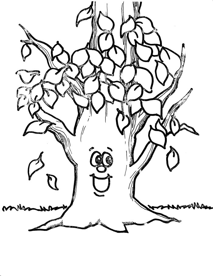 Tree Leavess Coloring Page