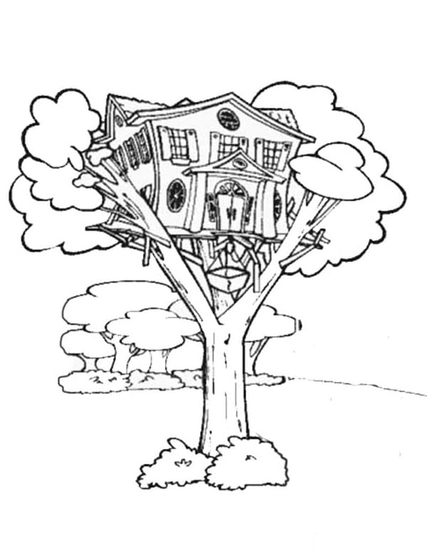 Treehouse 5 Coloring Page