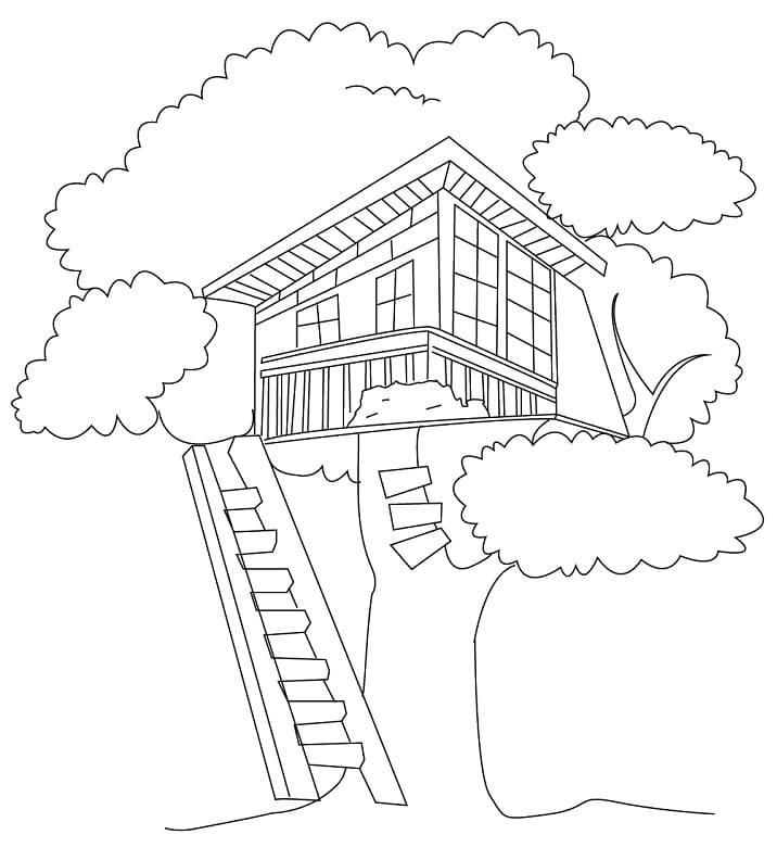 Treehouse 6 Coloring Page